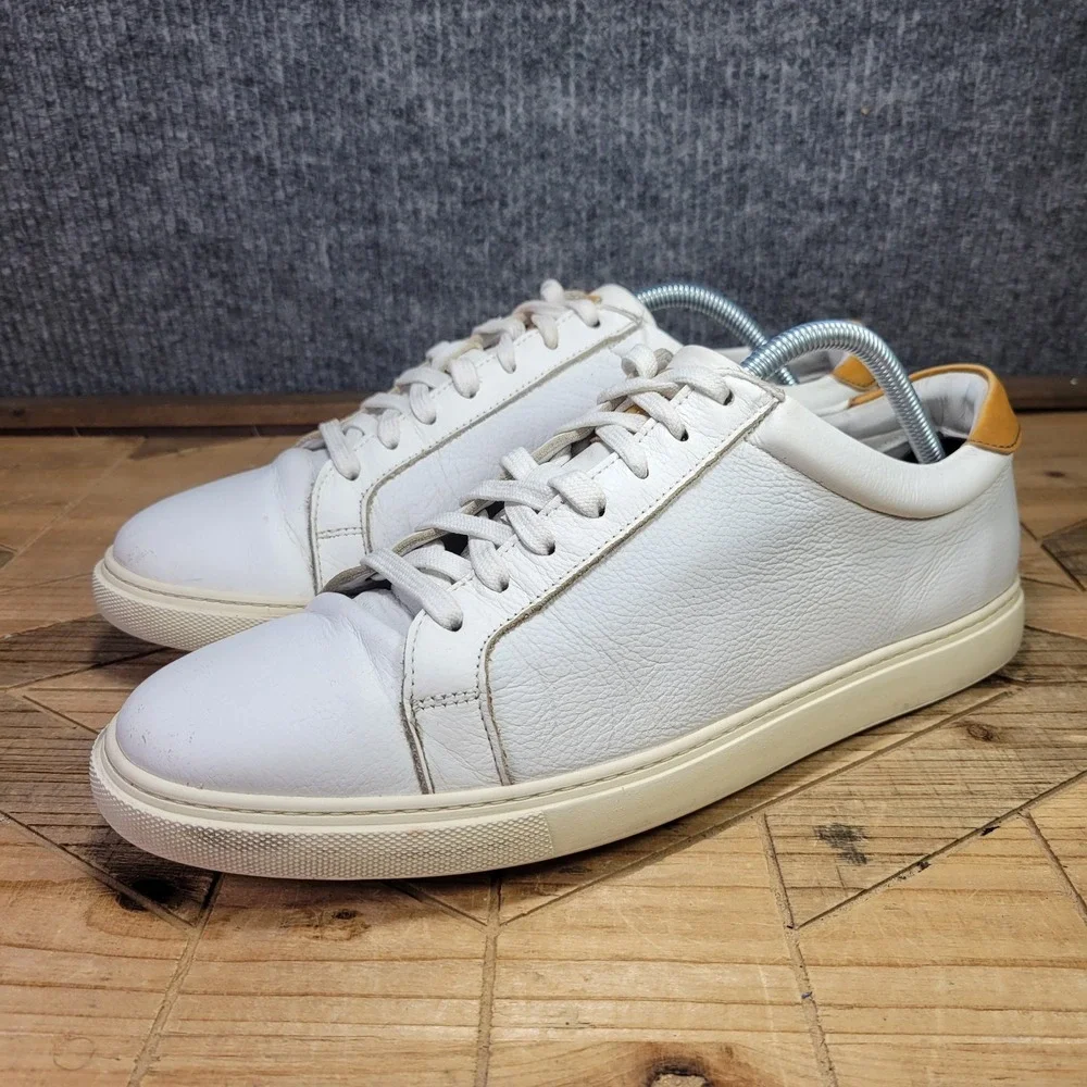 Allen Edmonds Mens 11 D Courtside White Leather Shoes Sneakers Lace Up‎ 3580 - Picture 2 of 16